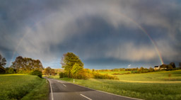 Regenbogenallee - Regenbogen über Birkenfeld - Bestellnr: CA4_2286-Pano