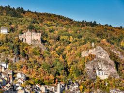 Felsenkirche und Schloss Idar-Oberstein im Herbstkleid -  - Bestellnr: CAS_0192